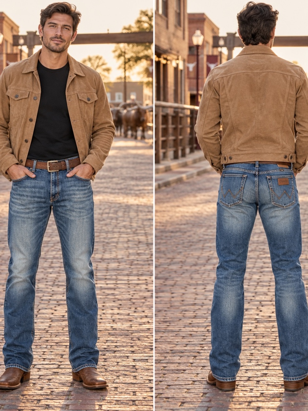 Slim Straight Men’s Jeans in Medium Blue